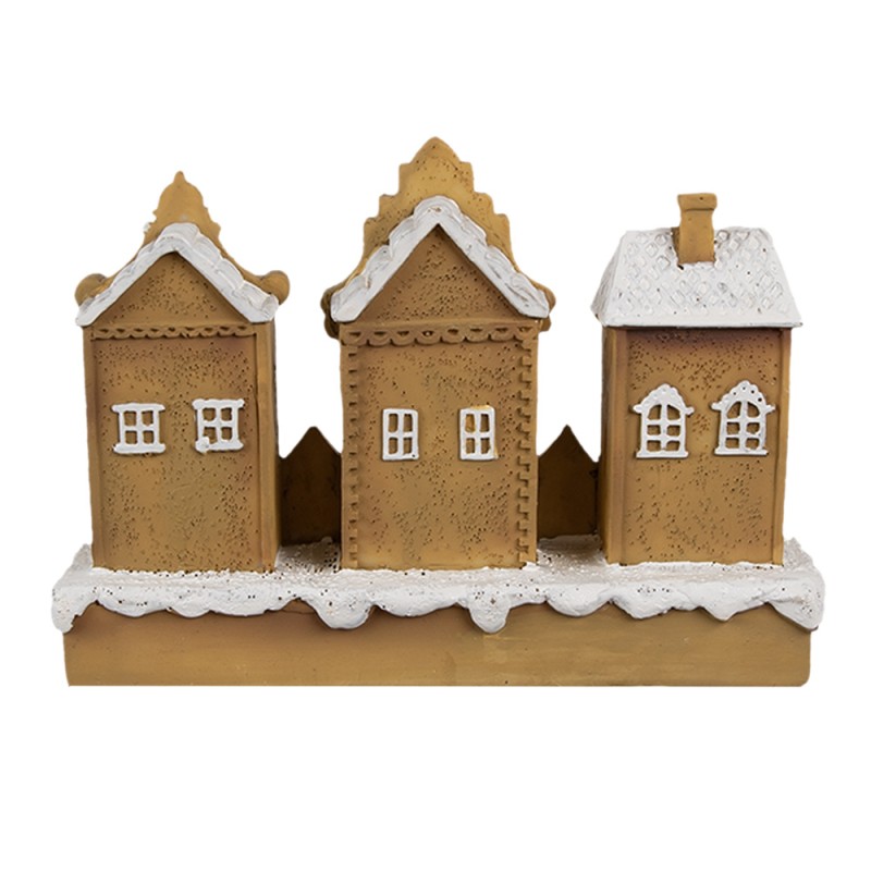 Clayre & Eef Gingerbread house 13x4x10 cm Bruin Kunststof