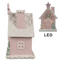 Clayre & Eef Maison en pain d'épices avec LED 15 cm Rose Plastique