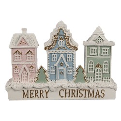 Clayre & Eef Gingerbread house 13x4x10 cm Wit Kunststof MARRY CHRISTMAS