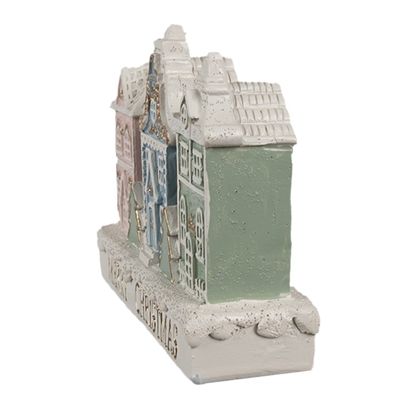 Clayre & Eef Maison en pain d'épices 13x4x10 cm Blanc Plastique