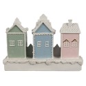 Clayre & Eef Maison en pain d'épices 13x4x10 cm Blanc Plastique