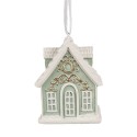 Clayre & Eef Ornamento Natalizio Casa di pan di zenzero 6x4x8 cm Verde Plastica