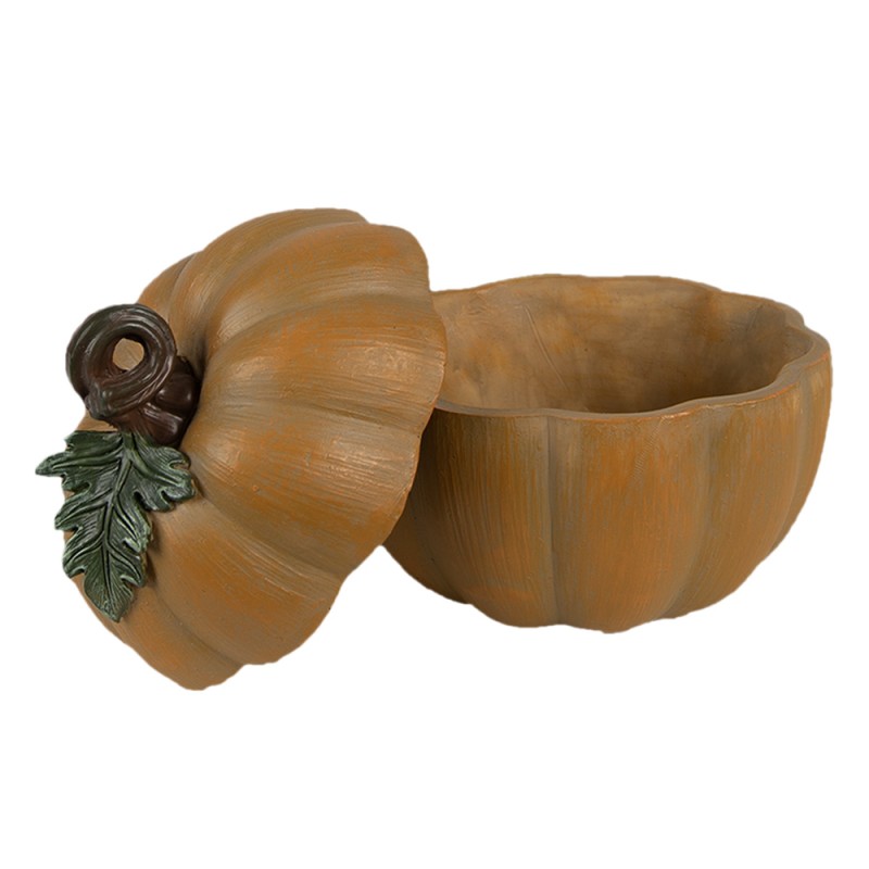 Clayre & Eef Statuetta decorativa Zucca Ø 10x8 cm Arancione Plastica