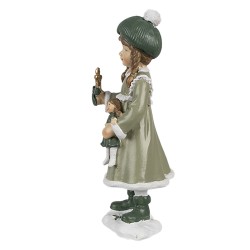 Clayre & Eef Decorative Figurine Girl 13 cm Green Plastic