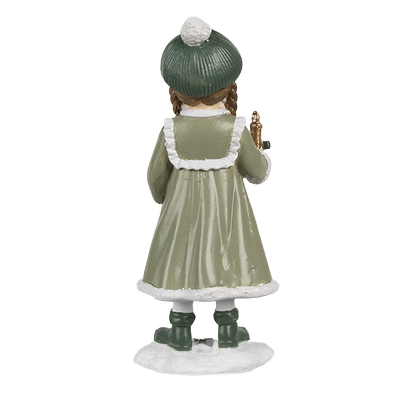 Clayre & Eef Figurine décorative Fille 13 cm Vert Plastique