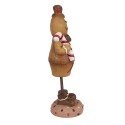 Clayre & Eef Weihnachtsdekorationsfigur Pfefferkuchenmann 10x8x23 cm Braun Kunstleder Metall