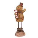 Clayre & Eef Figure de Noël Bonhomme en pain d‘épice 18 cm Marron Plastique