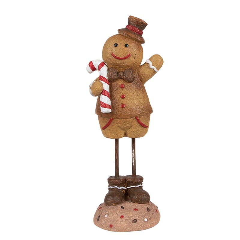 Clayre & Eef Figure de Noël Bonhomme en pain d‘épice 18 cm Marron Plastique