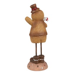 Clayre & Eef Statuetta decorativa di Natale Uomo di pan di zenzero 18 cm Marrone Plastica