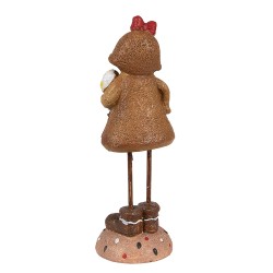 Clayre & Eef Kerstdecoratie Beeld Gingerbread man 18 cm Bruin Kunststof