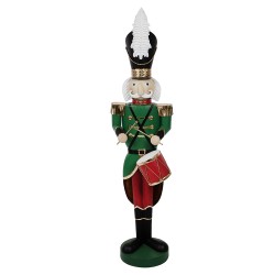 Clayre & Eef Christmas Decoration Figurine Nutcracker 24x30x121 cm Green Iron