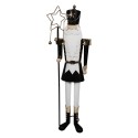 Clayre & Eef Figure de Noël Casse-noisette 30x23x103 cm Noir Blanc Fer