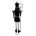 Clayre & Eef Christmas Decoration Figurine Nutcracker 30x23x103 cm Black White Iron