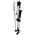 Clayre & Eef Statuetta decorativa di Natale Schiaccianoci 30x23x103 cm Nero Bianco  Ferro