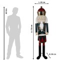 Clayre & Eef Christmas Decoration Figurine Nutcracker 44x50x174 cm Green Red Iron