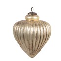 Clayre & Eef Christmas Bauble Ø 12x16 cm Gold colored Glass