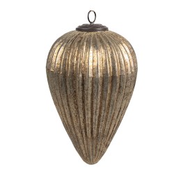Clayre & Eef Christmas Bauble Ø 16x25 cm Gold colored Glass