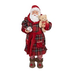 Clayre & Eef Figure de Noël Père Noël 50 cm Rouge Plastique