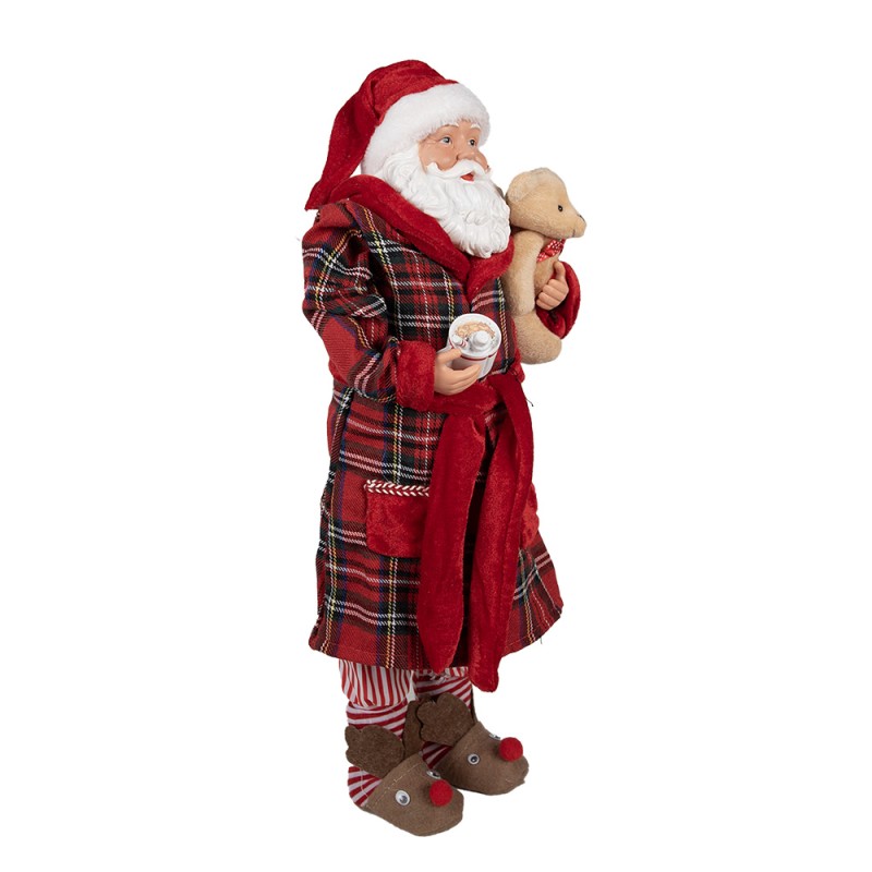 Clayre & Eef Statuetta decorativa di Natale Babbo Natale  50 cm Rosso Plastica