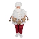 Clayre & Eef Statuetta decorativa di Natale Babbo Natale  50 cm Bianco Rosso  Plastica