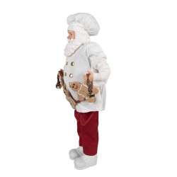 Clayre & Eef Christmas Decoration Figurine Santa Claus 50 cm White Red Plastic