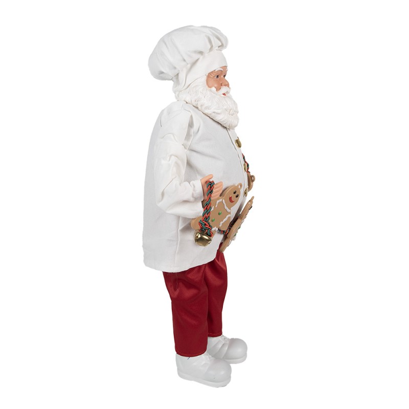 Clayre & Eef Figure de Noël Père Noël 50 cm Blanc Rouge Plastique