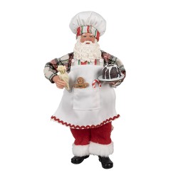 Clayre & Eef Christmas Decoration Figurine Santa Claus 28 cm White Plastic