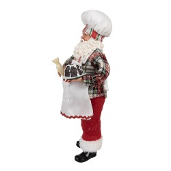 Clayre & Eef Weihnachtsdekorationsfigur Weihnachtsmann 28 cm Weiß Kunststoff