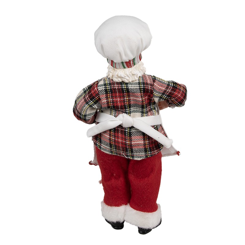 Clayre & Eef Figure de Noël Père Noël 28 cm Blanc Plastique