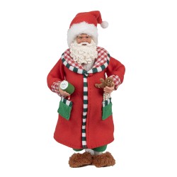 Clayre & Eef Christmas Decoration Figurine Santa Claus 28 cm Red Plastic