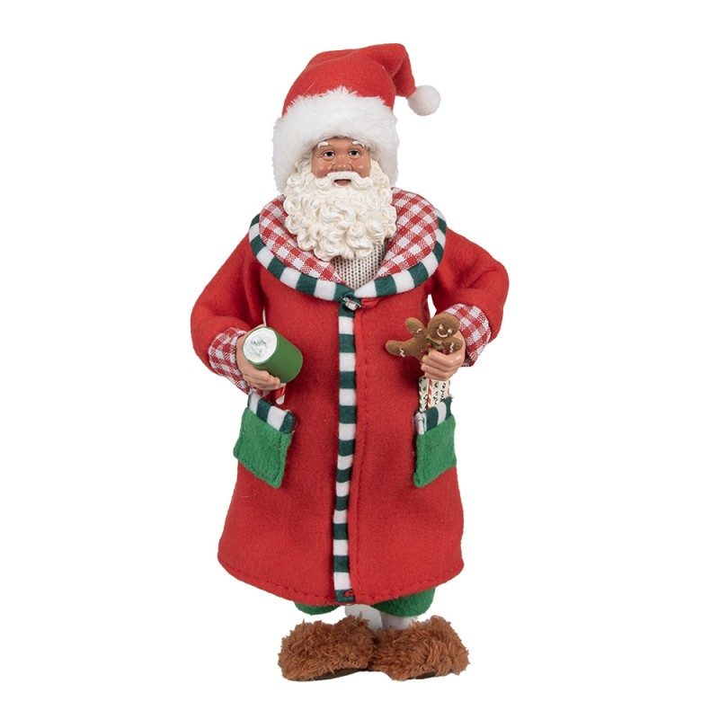 Clayre & Eef Figure de Noël Père Noël 28 cm Rouge Plastique