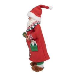 Clayre & Eef Kerstdecoratie Beeld Kerstman 28 cm Rood Kunststof