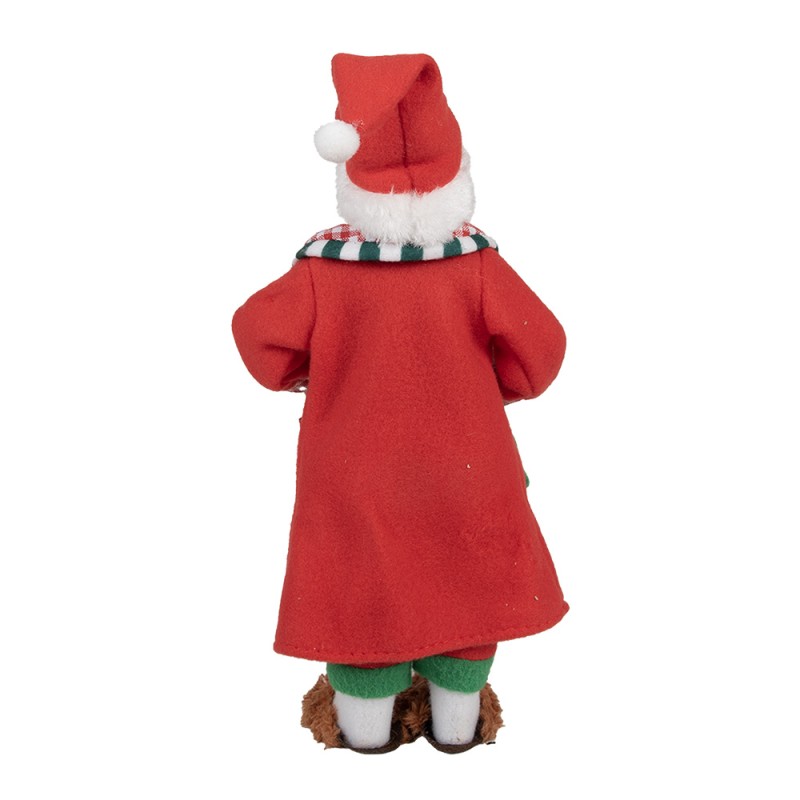 Clayre & Eef Figure de Noël Père Noël 28 cm Rouge Plastique