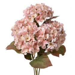 Clayre & Eef Kunstblume Hortensie 44 cm Rosa Kunststoff