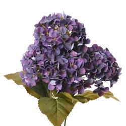 Clayre & Eef Kunstblume Hortensie 44 cm Violett Kunststoff