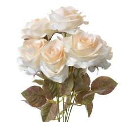 Clayre & Eef Fleur artificielle Rose 47 cm Blanc Plastique