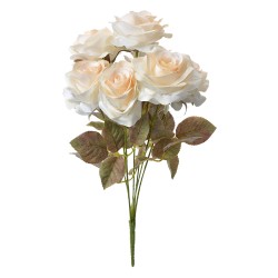 Clayre & Eef Artificial Flower Rose 47 cm White Plastic