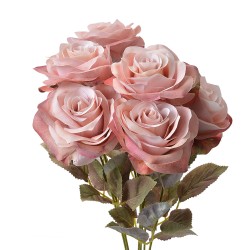Clayre & Eef Artificial Flower Rose 47 cm Pink Plastic