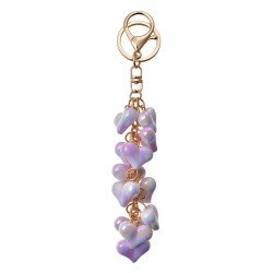 Clayre & Eef Keychain 9 cm Purple Metal Glass