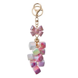 Clayre & Eef Keychain 9 cm Pink Metal Glass