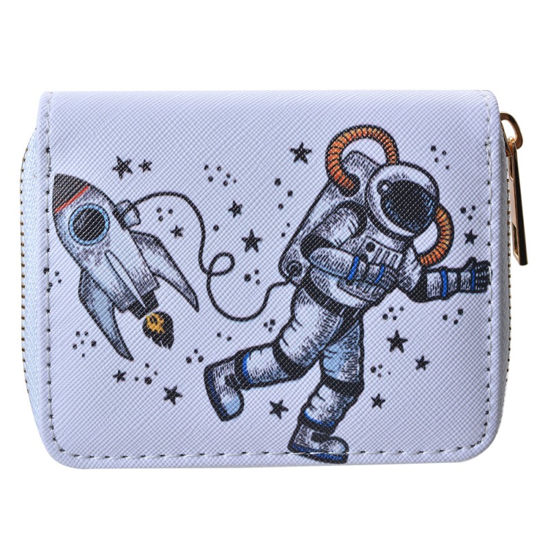 Clayre & Eef Wallet 11x9 cm White Grey Plastic Astronaut