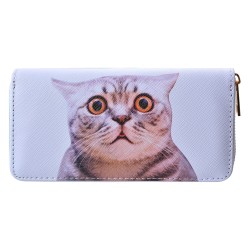 Clayre & Eef Wallet 19x10 cm White Plastic Cat