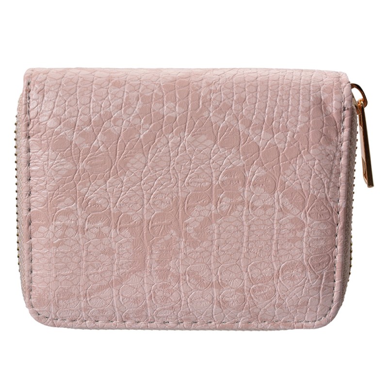 Clayre & Eef Wallet 11x9 cm Pink Plastic Snake Leather