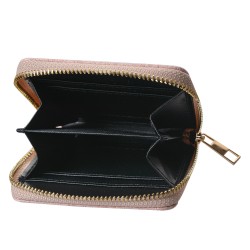 Clayre & Eef Wallet 11x9 cm Pink Plastic Snake Leather