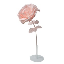 Clayre & Eef Decoration Rose Ø 33x100 cm Pink Plastic Metal