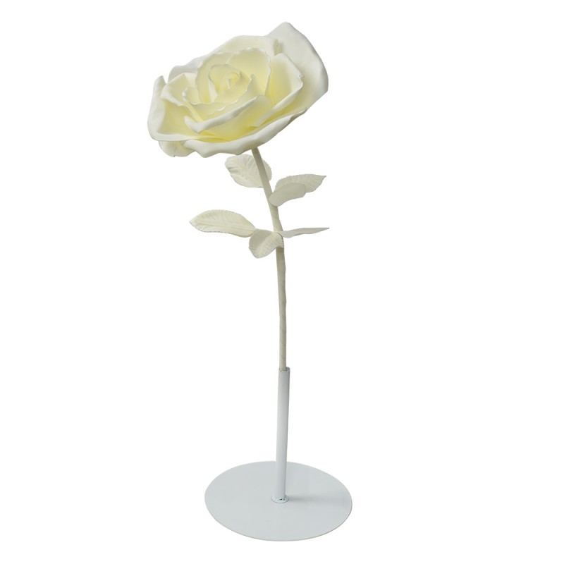 Clayre & Eef Decoration Rose Ø 23x80 cm White Plastic Metal