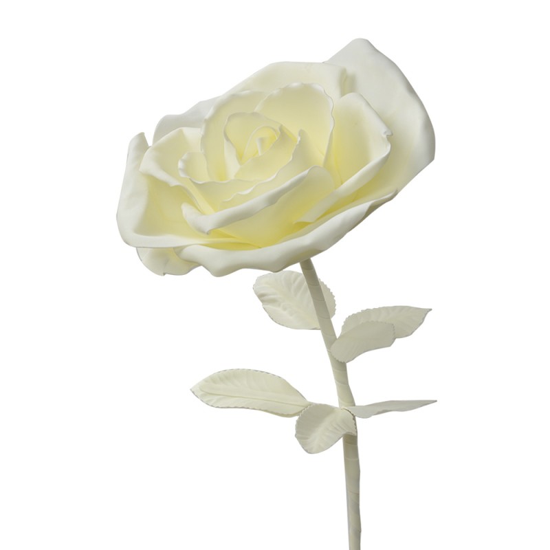 Clayre & Eef Décoration Rose Ø 23x80 cm Blanc Plastique Métal