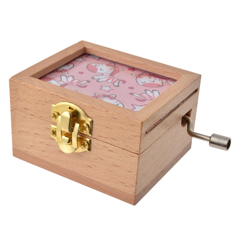 Clayre & Eef Musikbox 9x6x4 cm Rosa Holz