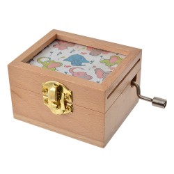 Clayre & Eef Musikbox 9x6x4 cm Weiß Beige Holz