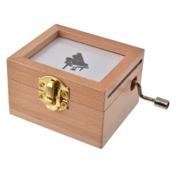 Clayre & Eef Music box 9x6x4 cm White Beige Wood